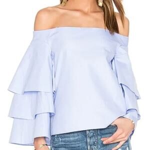Elegant Off-Shoulder Light Blue Top
